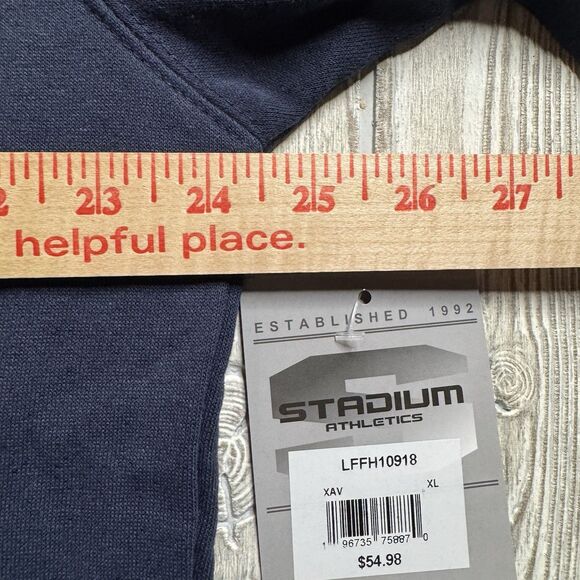 Xavier Musketeers Logo Hoodie Men’s XL Blue Stadium Athletics Sewn Letters  New - Picture 10 of 12